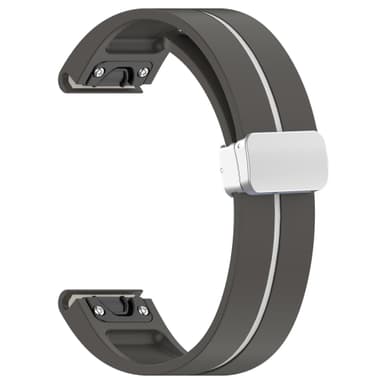 22 mm silikon magnetisk spenne klokkerem for Samsung Gear S3, Garmin Venu 3 Grå