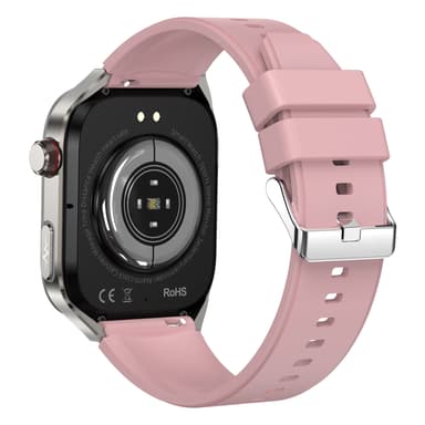 Smartklokke med EKG, puls, blodtrykk, søvn, skritteller Rosa
