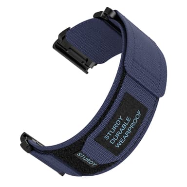 Borrelås nylon sportsstropp Garmin wtach Blå 22 mm