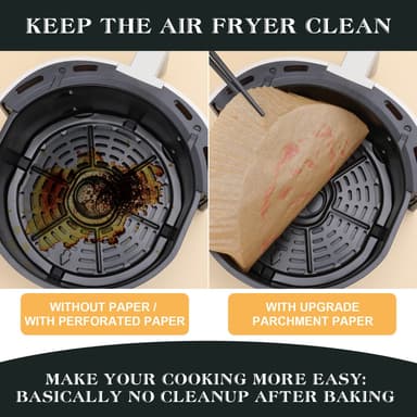 Engangs Air Fryer papirfôr non-stick 120-pak Natur 20 cm