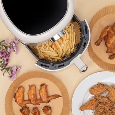 Engangs Air Fryer papirfôr non-stick 120-pak Natur 20 cm