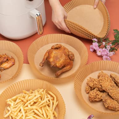 Engangs Air Fryer papirfôr non-stick 120-pak Natur 20 cm
