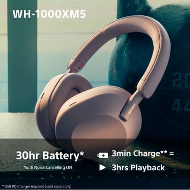 Sony WH-1000XM5 trådløse around-ear hodetelefoner (smoky pink)