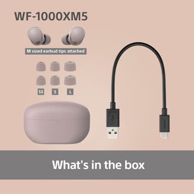 Sony WF1000XM5P helt trådløse in-ear hodetelefoner (smoky pink)