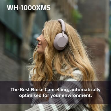Sony WH-1000XM5 trådløse around-ear hodetelefoner (smoky pink)
