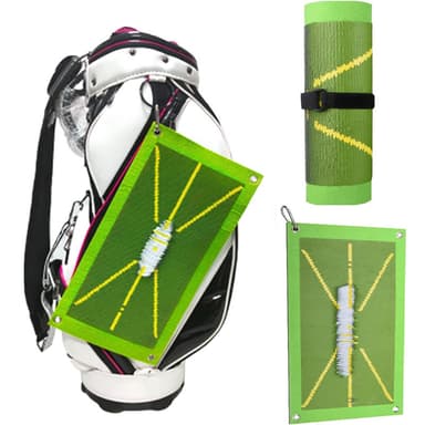 Golftreningsmatte for svingdeteksjon med spiker, ball, karabinkrok 25x50 cm