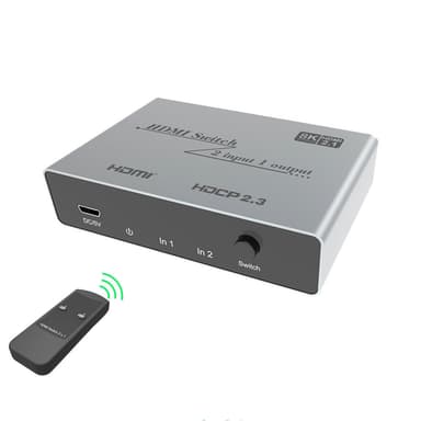 HDMI-bryter 8K 2x1 med fjernkontroll