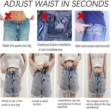 Avtakbare jeansknapper buksestifter 10-pak