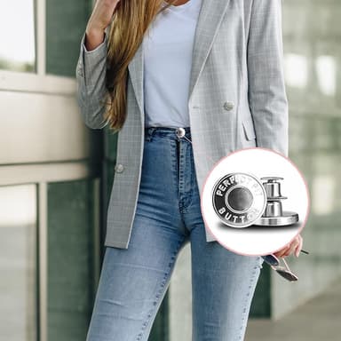 Avtakbare jeansknapper buksestifter 10-pak