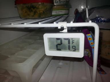 Digitalt minikjøleskap termometer med krok Hvit