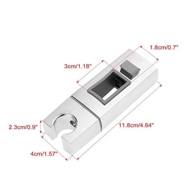 360 graders rotasjon justerbar dusjhodeholder for skyvebar bad Sølv 3 x 1.8 cm