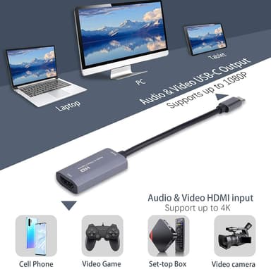 Videoopptakskort / USB-C til HDMI