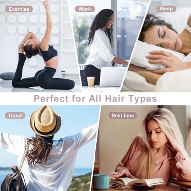 1-sett Satin Heatless Hair Curler for søvn om natten Sort