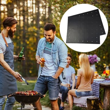 Grillmatte med hull non-stick Sort 5-pak