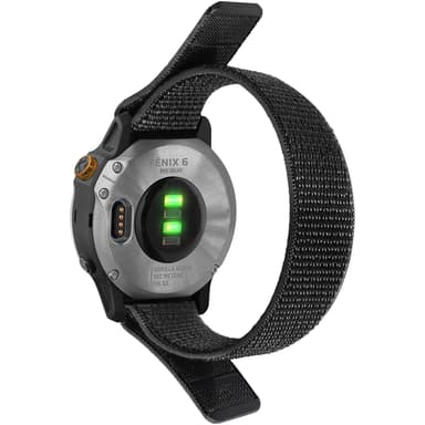 Klokkereim (20 mm) for Garmin Fenix 7S/6S/5S, Samsung Galaxy Watch Sort