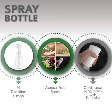 Sprayflaske for å fukte hår, Hvit 300 ml