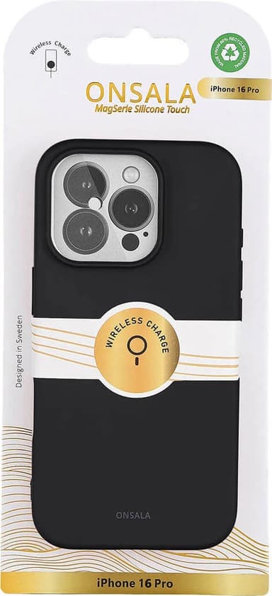 Onsala iPhone 16 Pro silikondeksel (sort)
