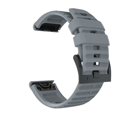 Silikon stålplate Snap Watchrem for Garmin Fenix 7X 26mm Grå
