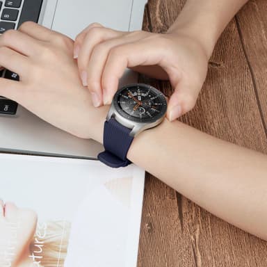 Samsung Galaxy Watch 46 mm bånd, myk silikonerstatningsrem Blå (L)