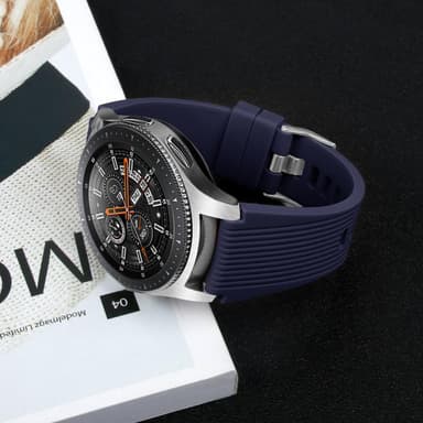 Samsung Galaxy Watch 46 mm bånd, myk silikonerstatningsrem Blå (L)