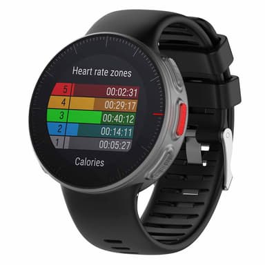Sporty klokkereim av silikon, Polar Vantage V Sort