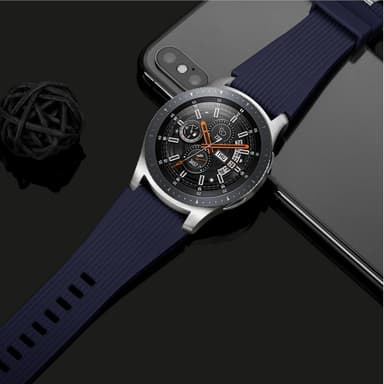 Samsung Galaxy Watch 46 mm bånd, myk silikonerstatningsrem Blå (L)