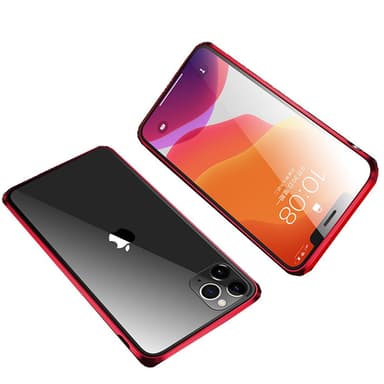 Magnetisk skall med dobbeltsidig herdet glass - iPhone 11 Pro - Rød