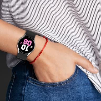Silikon ensfarget armbåndsurrem for Samsung Galaxy Watch Sort S