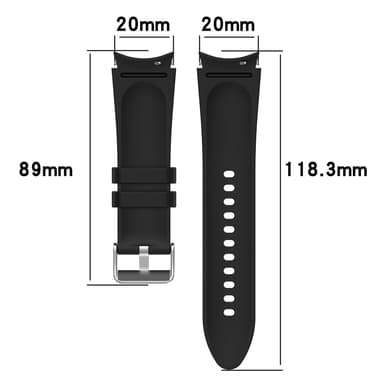 Silikon ensfarget armbåndsurrem for Samsung Galaxy Watch Sort S