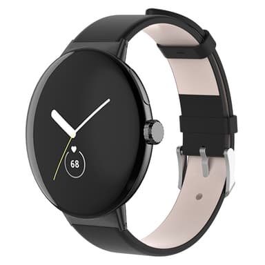 Klokkebånd i PU-skinn Sort Google Pixel Watch