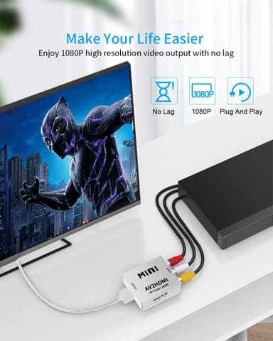 RCA til HDMI-adapter / signalomformer Hvit