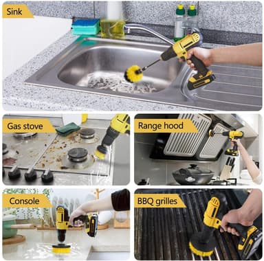 Skurebørster for skrutrekker / drill 3-pakning