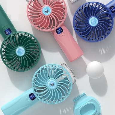 Oppladbar mini luftfukter og vifte 5 hastigheter Blå