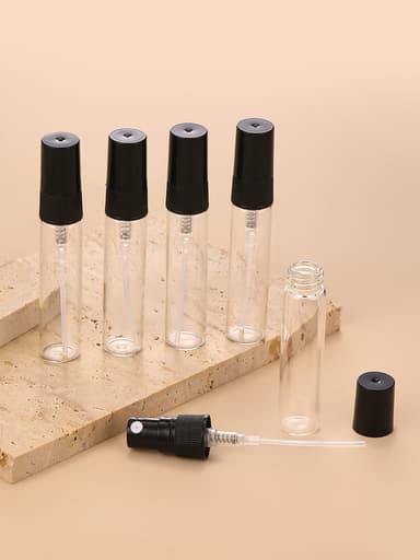 Mini refill parfymeflaske sprayflaske 5 ml 5-pakning Sort