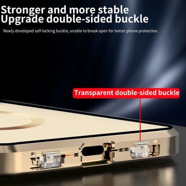 Buckle Anti-Peeping telefondeksel med linsebeskytter kompatibel med iPhone Sort iPhone 14 Pro Max
