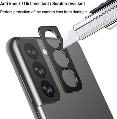 Samsung S21 Plus linsedeksel aluminiumslegering Sort