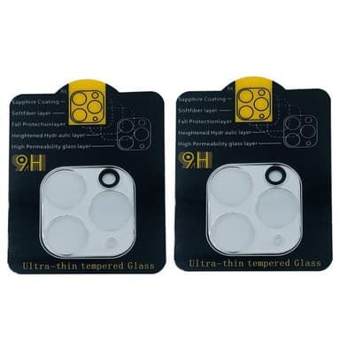 Linsebeskyttelse iPhone 12 Pro kamera 2-pakning Herdet glass