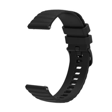 Klokkebånd silikon Sort 20 mm
