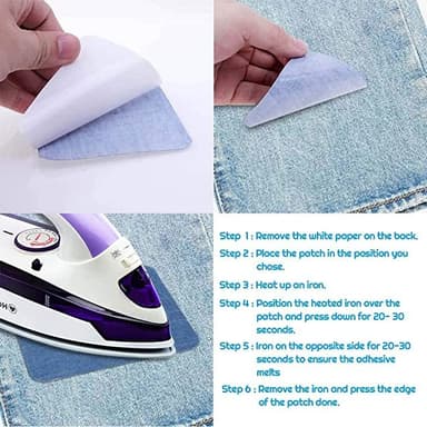 Strykelapper for dongeri 30 stk Denim blå