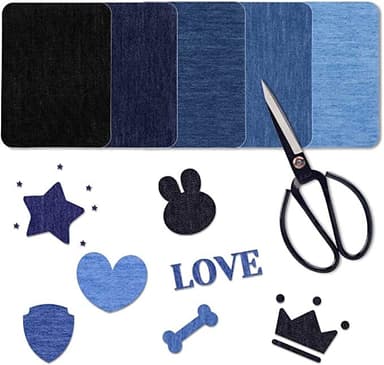 Strykelapper for dongeri 30 stk Denim blå