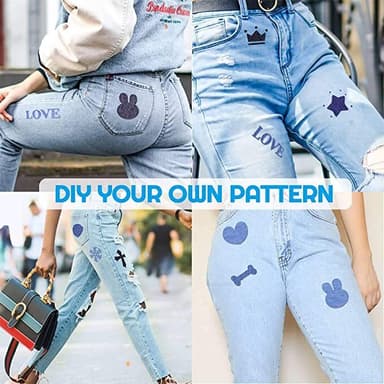 Strykelapper for dongeri 30 stk Denim blå