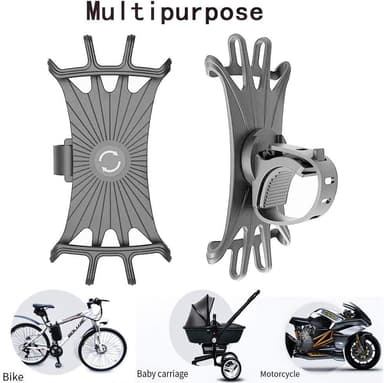 Mobilholder for sykkel, grå