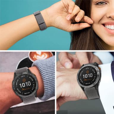 Klokkereim Garmin Fenix 7X/6X/5X/3/D2 Bravo/Descent MK1 Grå