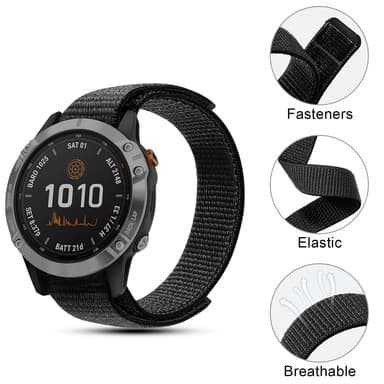 Klokkereim Garmin Fenix 7X/6X/5X/3/D2 Bravo/Descent MK1 Grå