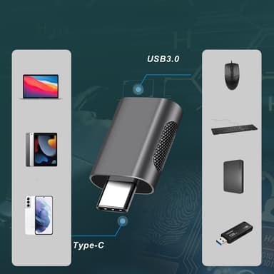 USB C til USB 3.2 Adapter 10 Gbps Gull
