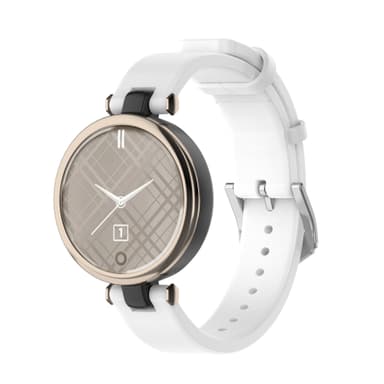 Reim i ekte skinn til Garmin Lily, hvit