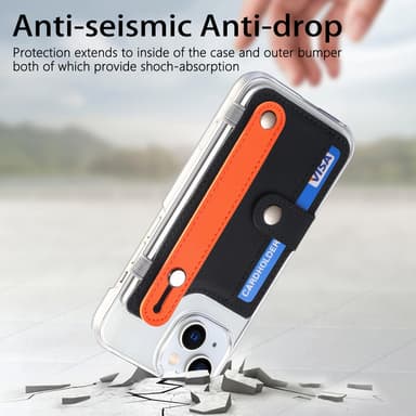 Magnetisk beskyttelsesveskestøtte MagSafe med kortholder/stativ 15x7,5x1 cm iPhone 15