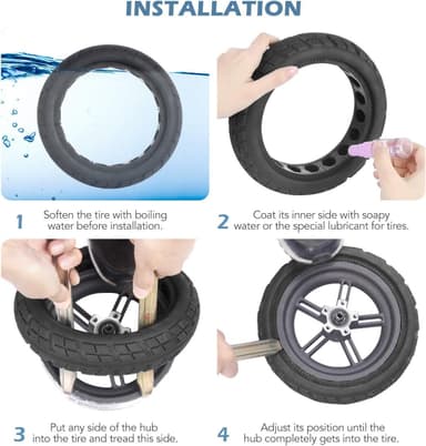 2 pakke 8,5 tommer hult solid dekk til Xiaomi M365 elektrisk scooter med brekkjern Sort