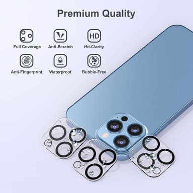Linsedeksel til iPhone 13 Pro / 13 Pro Max, 3-pakning