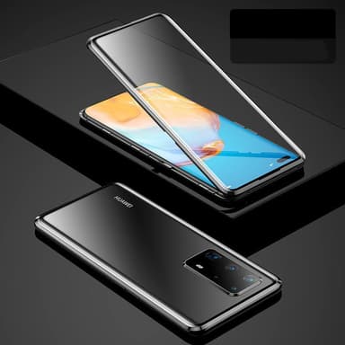 Dobbeltsidig mobiltelefonveske med herdet glass - Huawei P40 - Svart